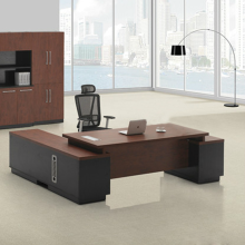 【魯木班工】辦公家具 老板桌 辦公桌 大班臺 大班桌 總裁臺LLVT2322 1.6米班臺+4門書柜 - 京東觸屏版